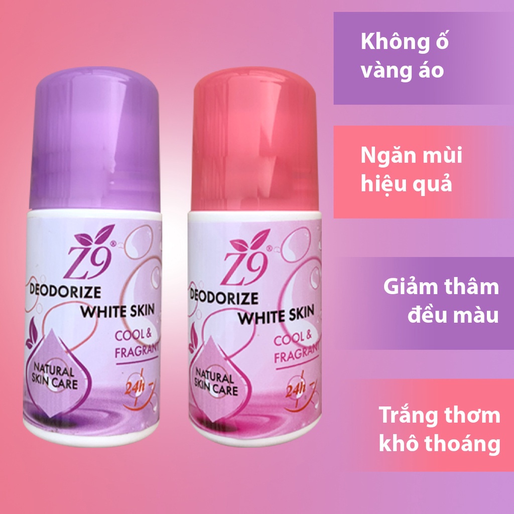 Lăn Khử Mùi Z9 Ngăn Mùi Hiệu Quả Khô Thoáng 24h 65ml