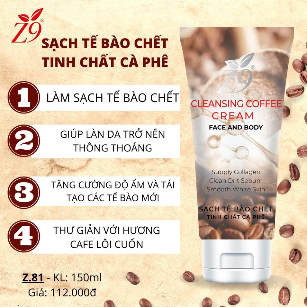 Tẩy Tế Bào Chết Toàn Thân Cà Phê Z9 Loại Bỏ Da Chết, Giúp Thông Thoáng 150ml