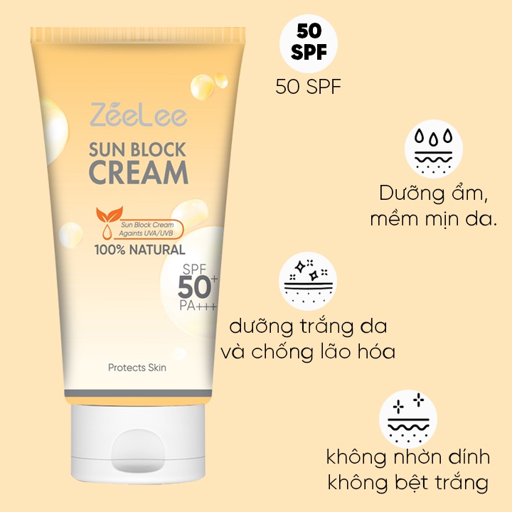 Kem Chống Nắng ZeeLee Giúp Da Chống Tia UV Ngăn Ngừa Sạm Da 60ml