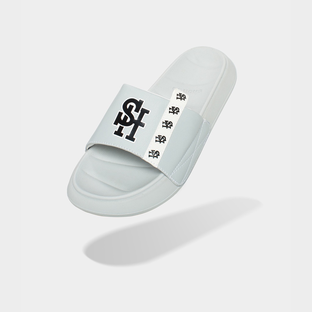 Dép Trendy III Thêu Chữ SH Shondo Full Xám TRE2222