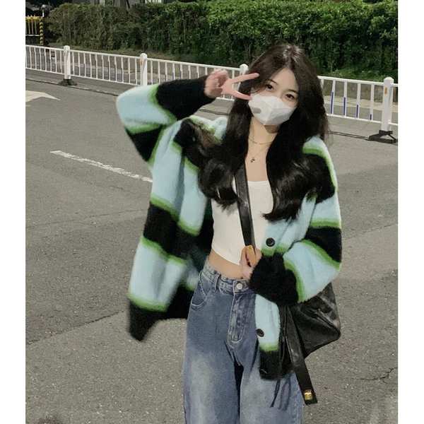 Áo Khoác cardigan Nữ Kẻ Sọc Thời Trang