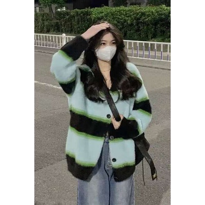 Áo Khoác cardigan Nữ Kẻ Sọc Thời Trang