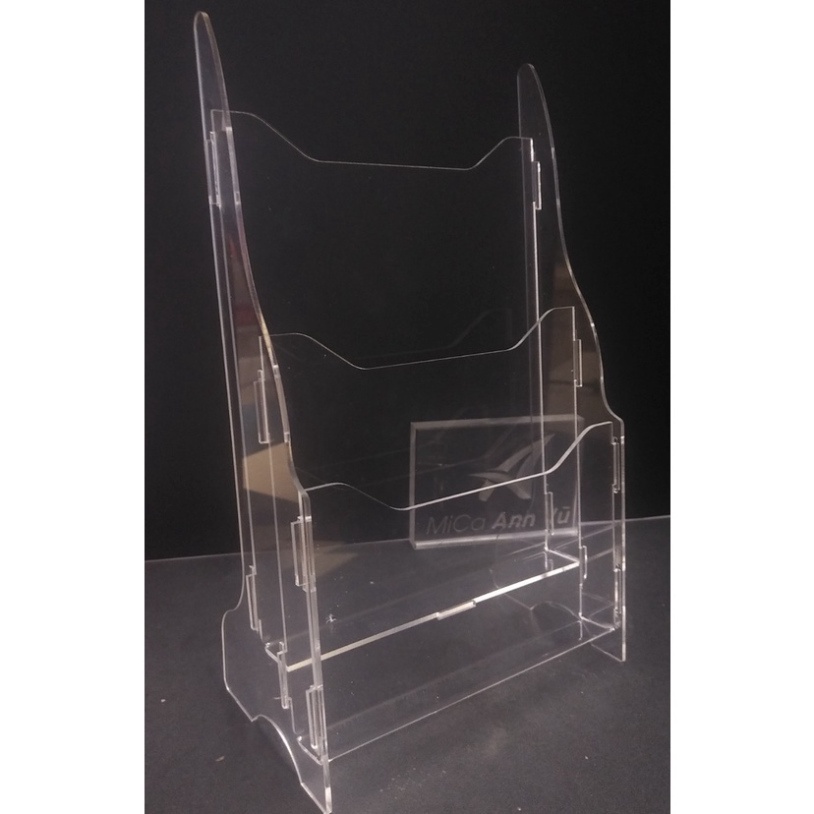 Kệ mica trong 3 tầng và 2 tầng đựng tờ rơi catalog để bàn