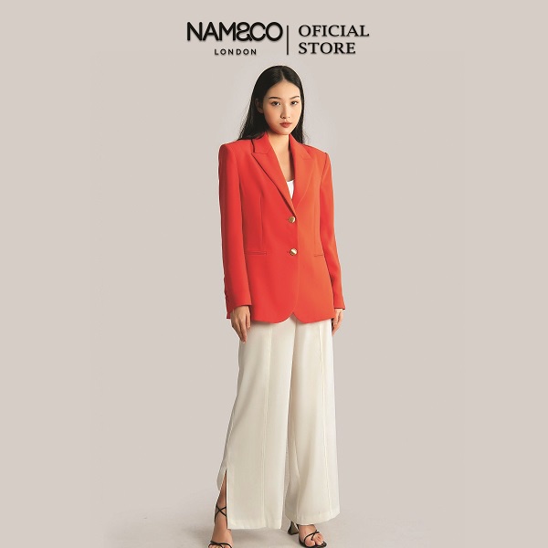 Áo blazer dáng suông nữ Namandco 2 lớp mềm mại công sở trẻ trung size S M L màu xanh, đỏ cam NJ40176MGO