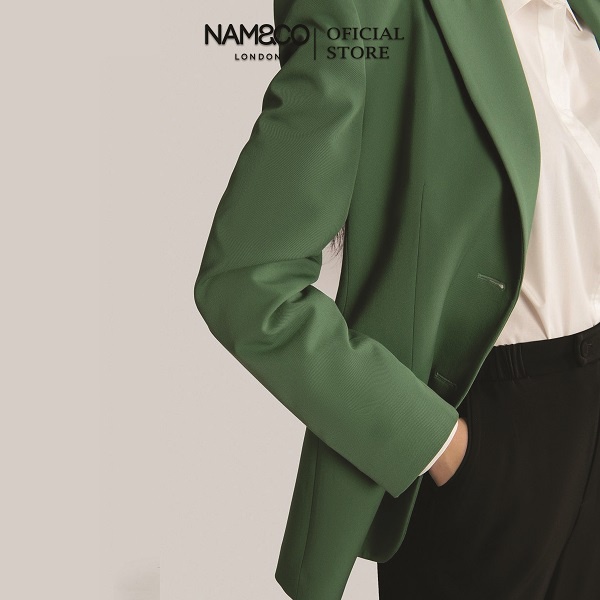 Áo blazer dáng suông nữ Namandco 2 lớp mềm mại công sở trẻ trung size S M L màu xanh, đỏ cam NJ40176MGO