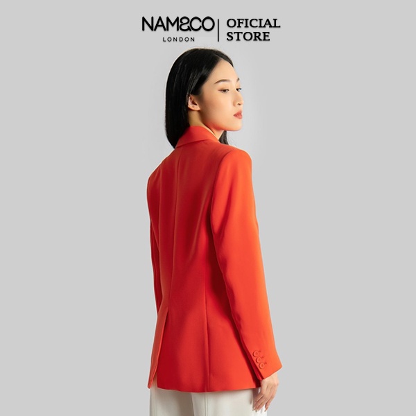 Áo blazer dáng suông nữ Namandco 2 lớp mềm mại công sở trẻ trung size S M L màu xanh, đỏ cam NJ40176MGO