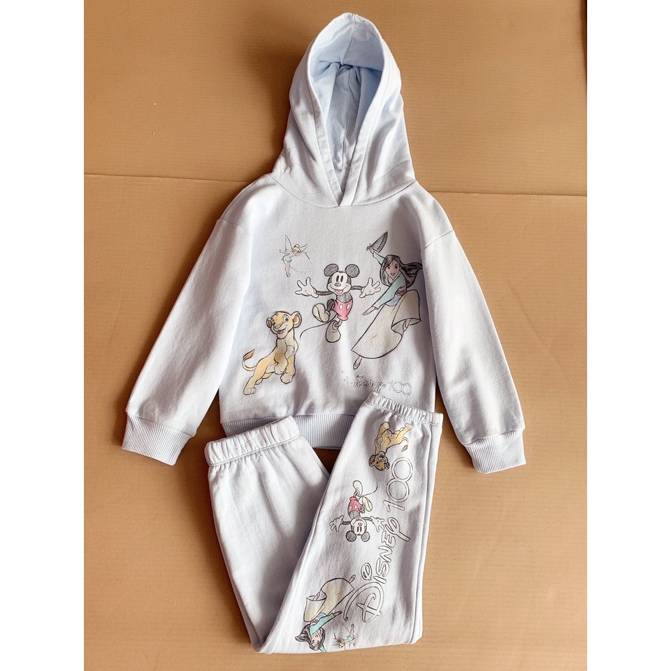 Bộ nỉ bông Disney màu xanh nhạt mickey va những người bạn size 5 - 16y