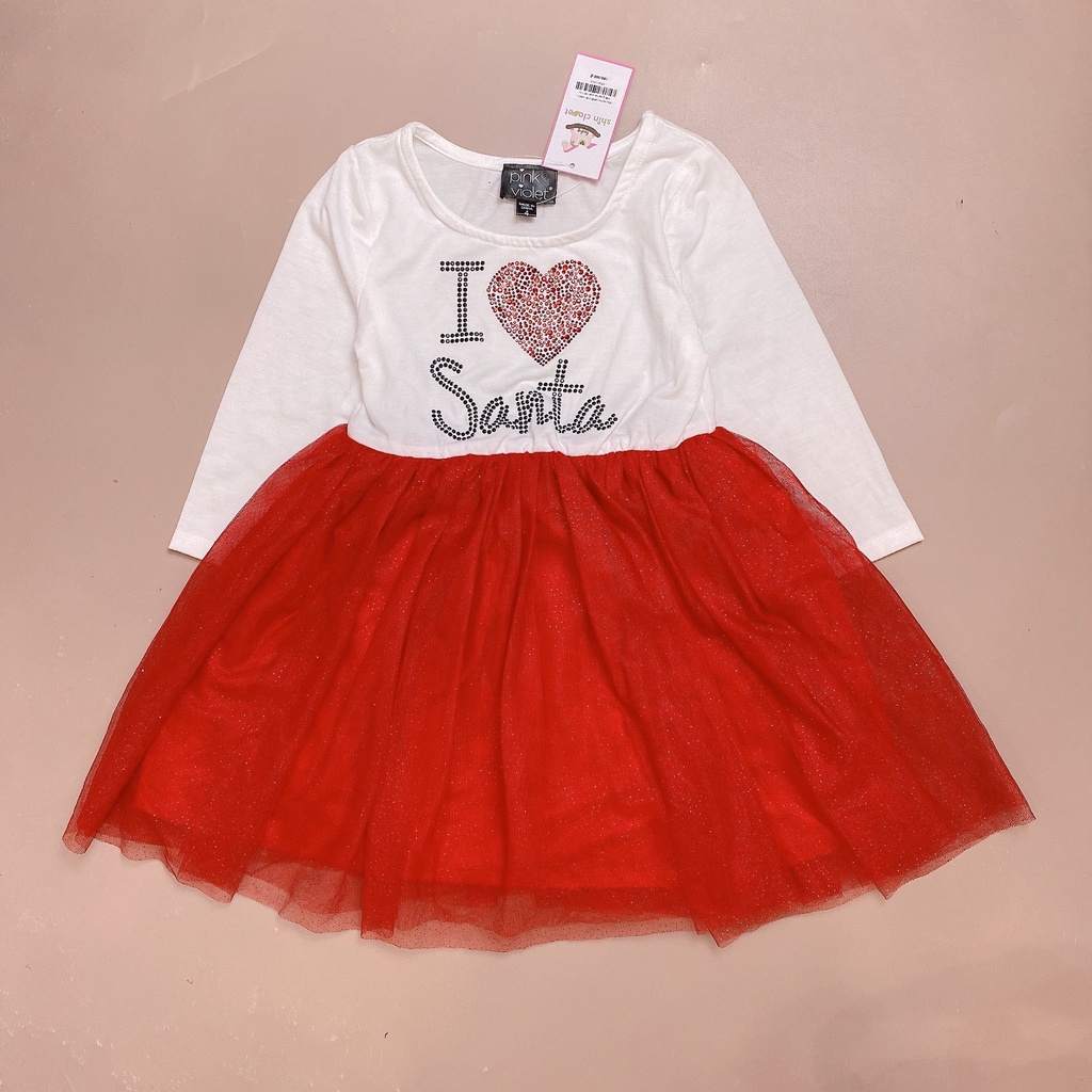 Váy cotton phối chân voan Pink & Violet nhiều màu size 4y / 5y / 6y