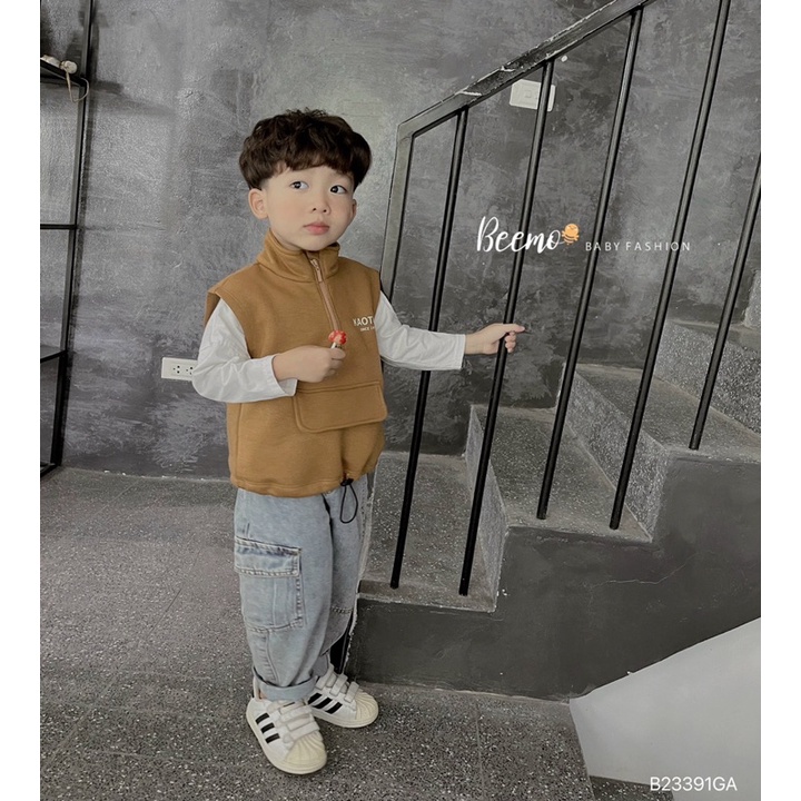 Áo nỉ gile Beemo cho bé