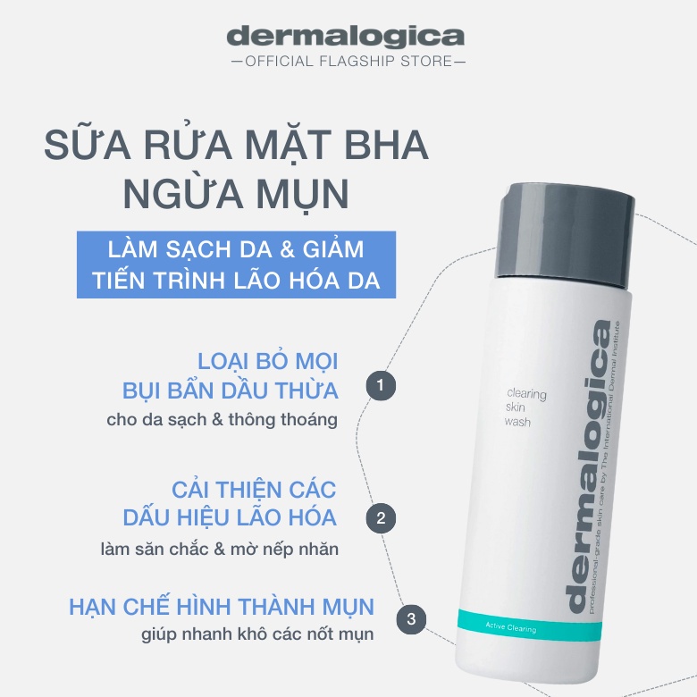 Sữa rửa mặt Dermalogica Clearing Skin Wash dành cho da dầu mụn 250ml