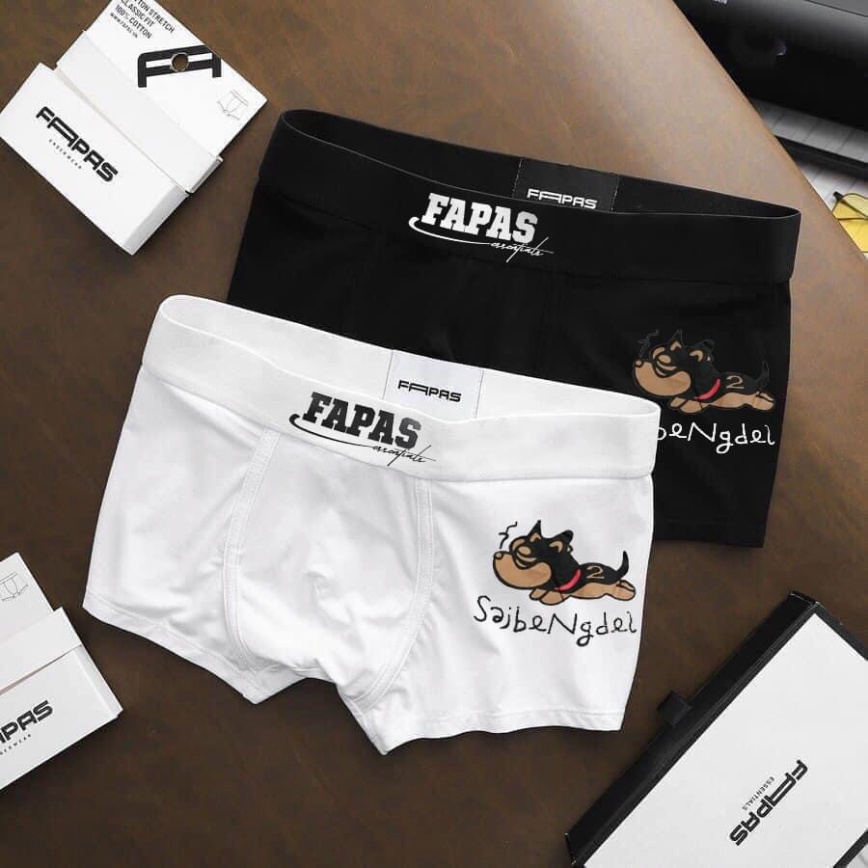 Combo quần sịp đùi nam boxer chất thun lạnh cao cấp dành cho nam hình FAPAS kéo dãn 4D diệt khuẩn cực tốt