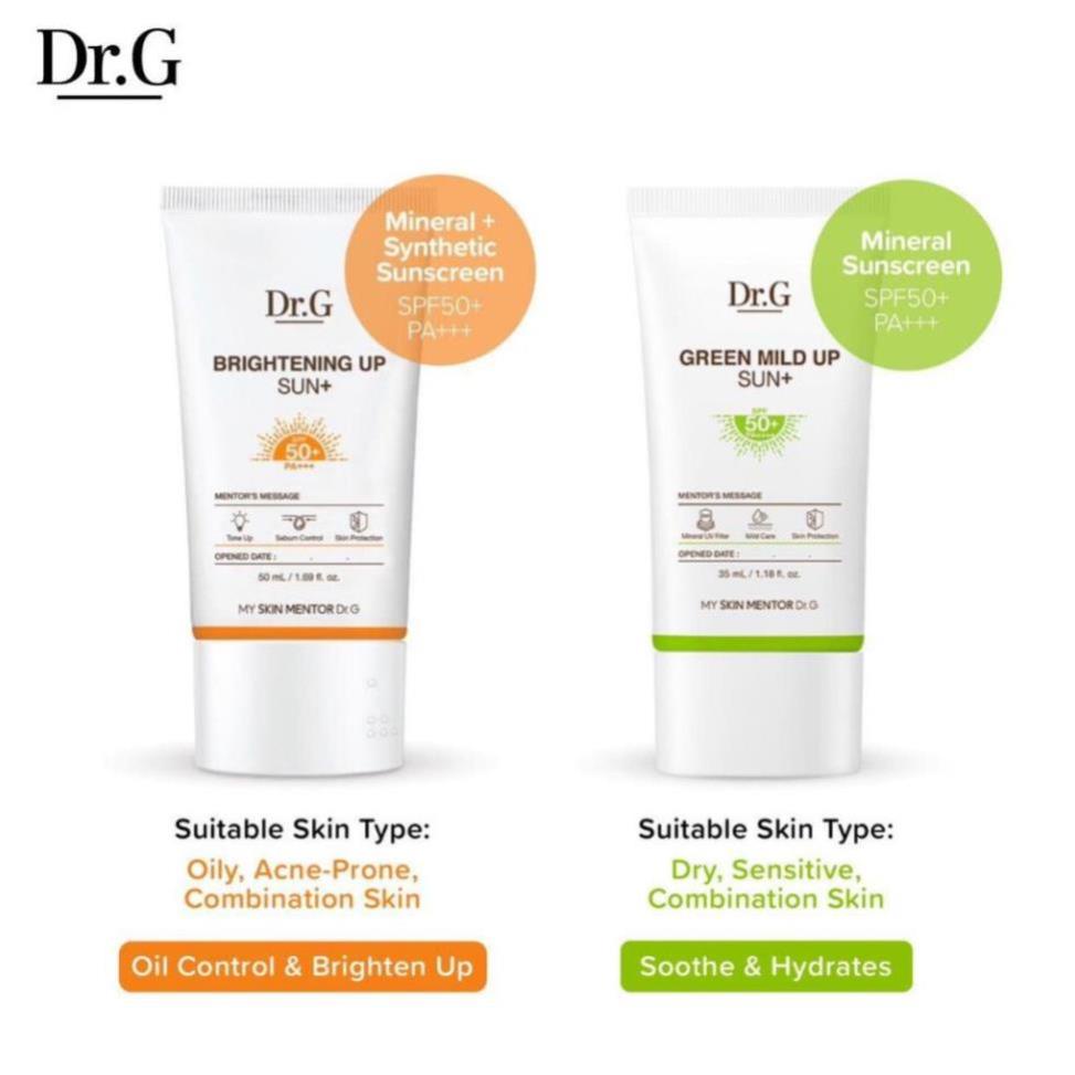Kem chống nắng dưỡng sáng da Dr.G Brightening Up Sun+ SPF50+ PA+++ Tuýp 50ml