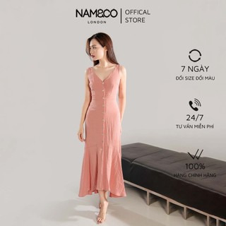 Đầm nữ không tay thiết kế đuôi cá Namandco cổ chữ V dài qua gối chiết eo size S,M,L ND0329