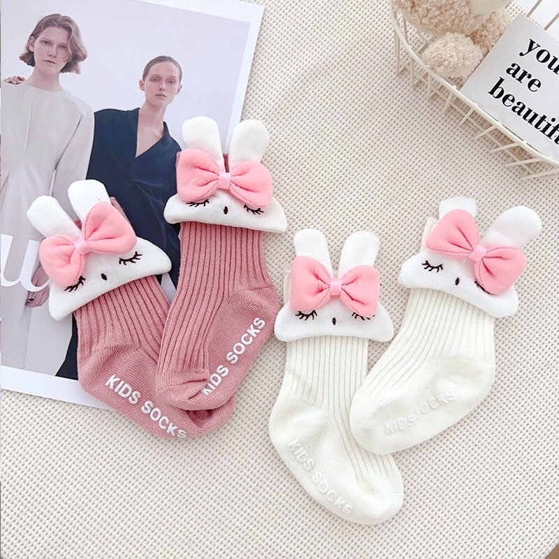 Set Mũ Turban Kèm Tất Cao Cổ hình Gấu, Thỏ ChicBaby Có Chống Trơn Trượt Dễ Thương Cho Bé