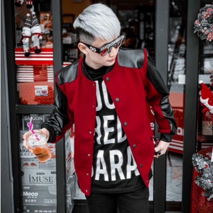 Áo khoác bomber Saint Laurent phối da thiết kế hot trend Nam nữ New 2023 - Áo Khoác Dạ Da Cao Cấp