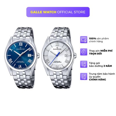 Đồng hồ nam Candino Watch C4701 mặt kính Sapphire, chống nước 10 ATM, dây thép đeo tay cao cấp, chính hãng Thụy Sỹ