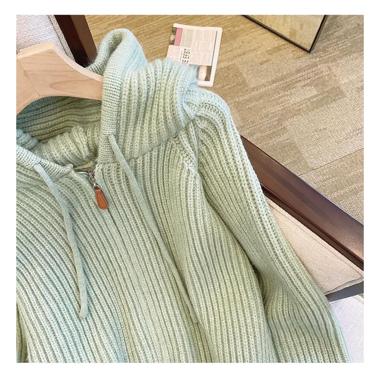 Áo Khoác cardigan Dệt Kim Có Nón Mềm Và Khóa Kéo Phong Cách Thời Trang 202