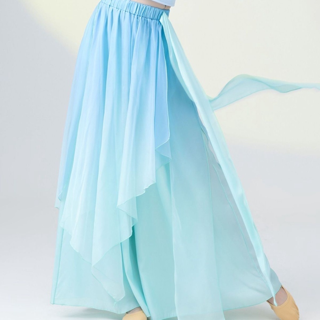 Quần Váy Ống Rộng Vải Voan Phong Cách Truyền Thống Trung Hoa