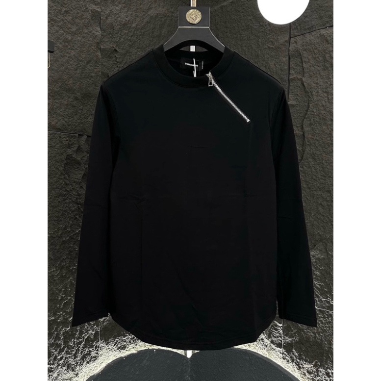 Áo Sweater Nỉ Nam Nữ Dsq2 Đuôi Tôm Trơn Thêu Khoá Zip Chéo Cổ Kiểu Dáng Đơn Giản Basic Cho Các Boy Phố Mặc Đi Chơi