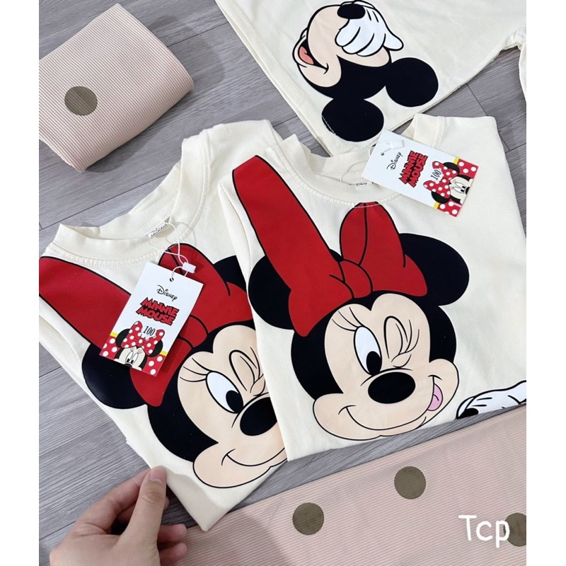 BỘ MICKY NƠ ĐỎ KÈM QUẦN LEGGING CHẤM BI CHO BÉ NEW
