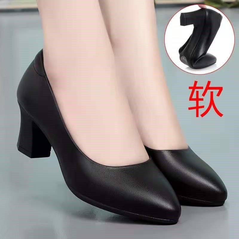 Giày Cao Gót Da Thật Đế Mềm Dày Dặn Thoải Mái Thời Trang Mùa Xuân 2023 Cho Nữ