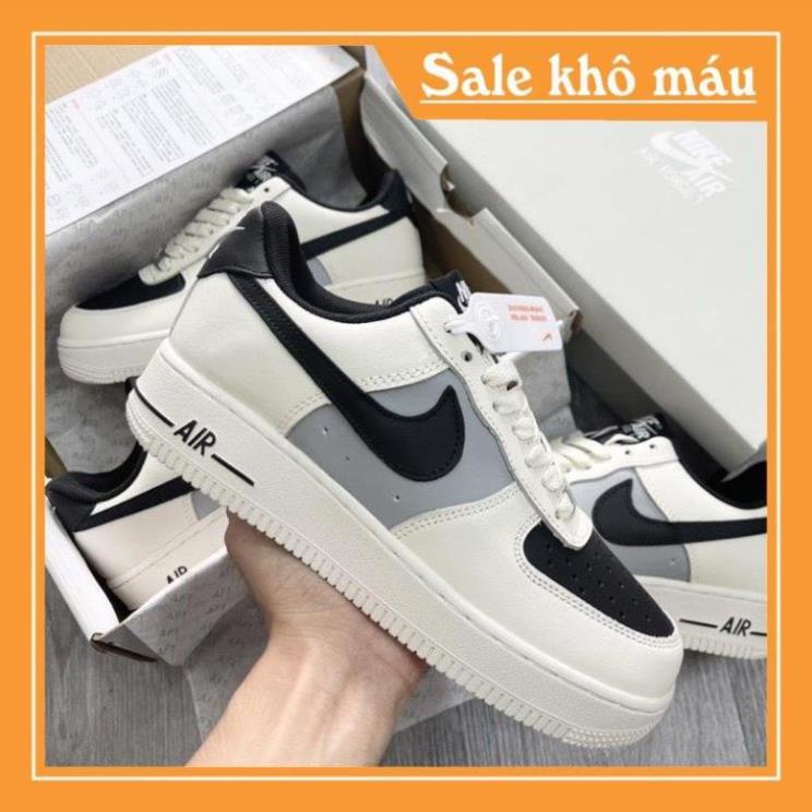 Giày AF1 Mũi Đen Nam Nữ, giày Air Force 1 Low Cream Black Hót Trend Bản Cao Cấp,Hàng Đẹp Tặng Hộp Và Bill