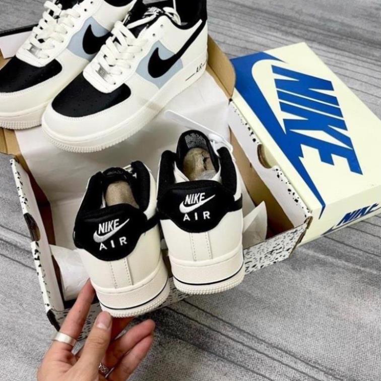 Giày AF1 Mũi Đen Nam Nữ, giày Air Force 1 Low Cream Black Hót Trend Bản Cao Cấp,Hàng Đẹp Tặng Hộp Và Bill