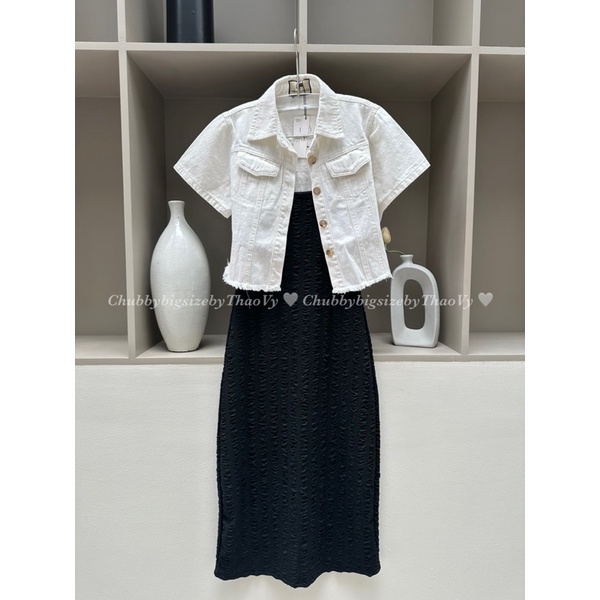 SET ĐẦM 2S ÁO KHOÁC JEAN CROPTOP BIGSIZE TỪ 50-100kg