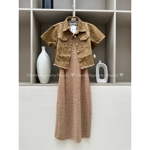 SET ĐẦM 2S ÁO KHOÁC JEAN CROPTOP BIGSIZE TỪ 50-100kg