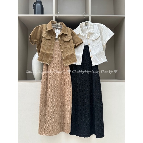 SET ĐẦM 2S ÁO KHOÁC JEAN CROPTOP BIGSIZE TỪ 50-100kg