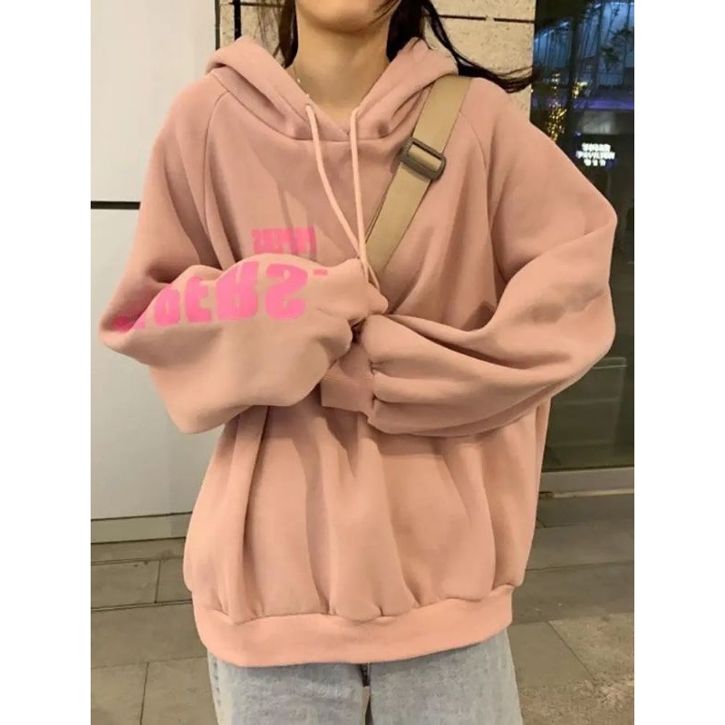Áo Hoodie Form Rộng Dáng Dài Nam Nữ Unisex In Chữ Tại Tay Áo