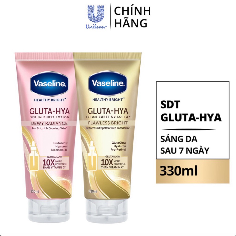 Serum Vaseline Gluta-Hya Dưỡng Da Sáng Mịn Sau 7 Ngày 330 ML - GTM Beauty