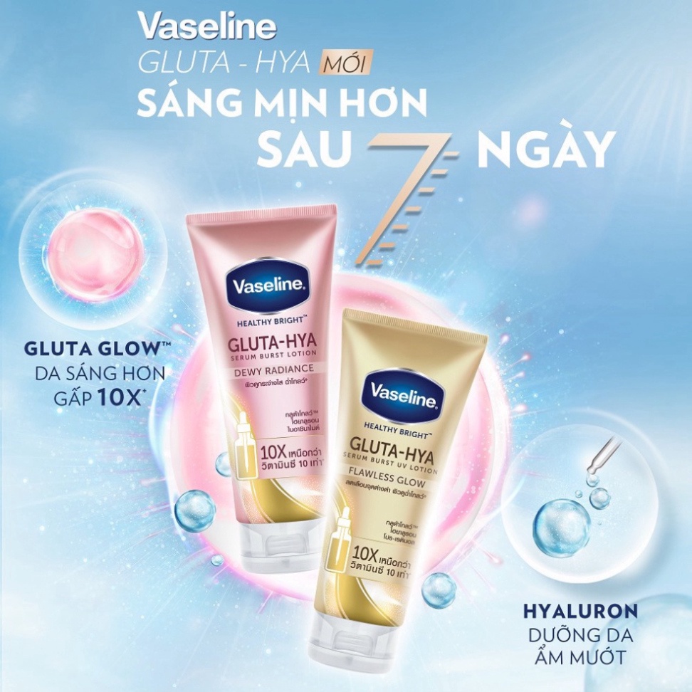 Serum Vaseline Gluta-Hya Dưỡng Da Sáng Mịn Sau 7 Ngày 330 ML - GTM Beauty