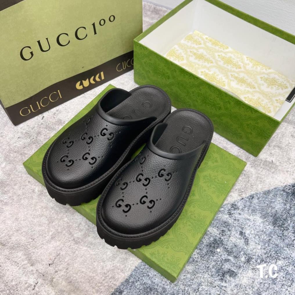 Dép Gucci nữ độn đế 5cm, sục GC nữ đúc cao cấp bền bỉ đế cao 5cm siêu hot trend 2023