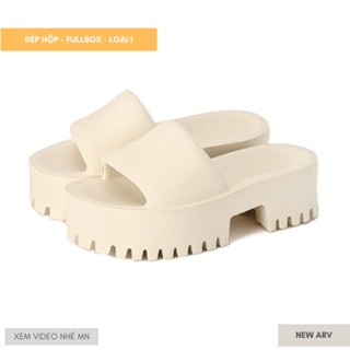 [Lùi 1sz] Dép GC nữ quai ngang đúc nguyên khối LUIS bản xịn - Dép bánh mì đế cao sang xịn