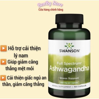 Viên uông nhân sâm Ấn Độ Ashwagandha Swason 100 viên hỗ trợ sinh lý, giảm căng thẳng, lo âu