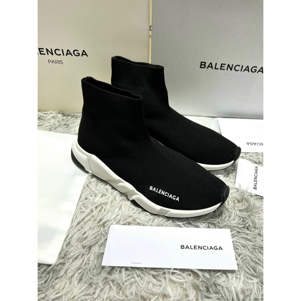 Giày Balenciaga Speed đen cổ cao nam nữ, giày balenciaga chun bản S.Cấp Trung full pk