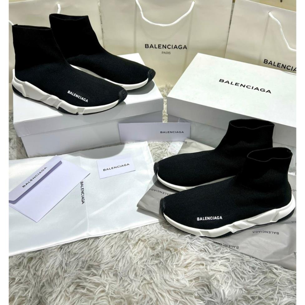 Giày Balenciaga Speed đen cổ cao nam nữ, giày balenciaga chun bản S.Cấp Trung full pk