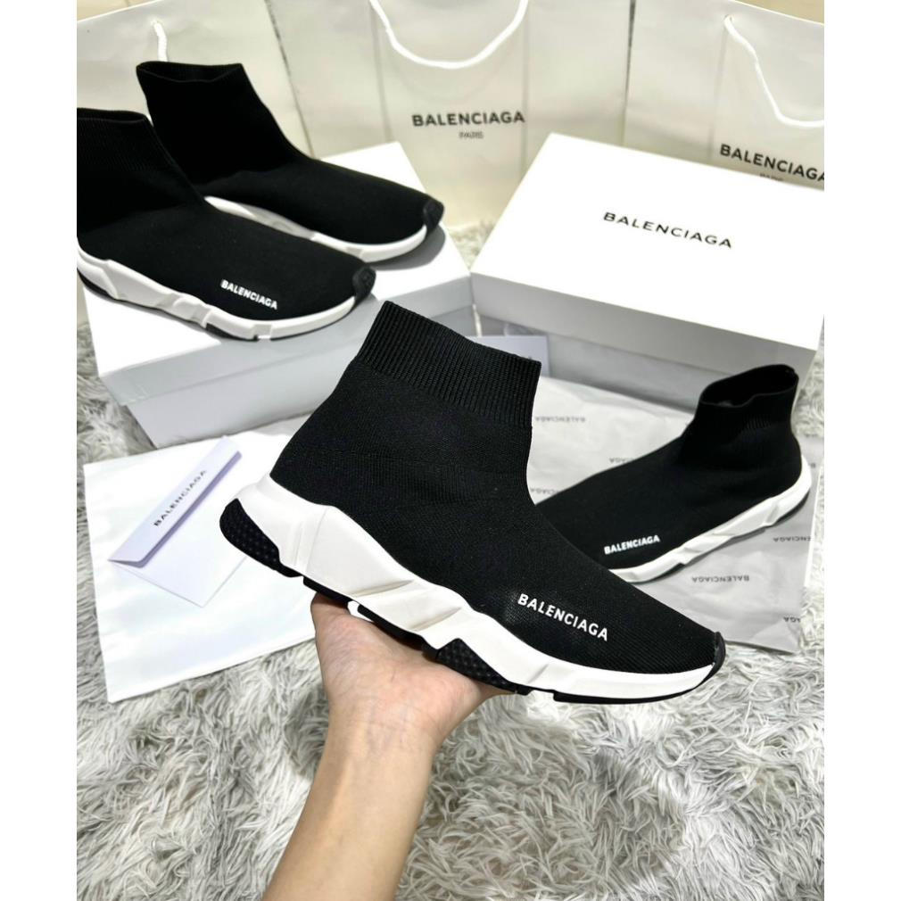 Giày Balenciaga Speed đen cổ cao nam nữ, giày balenciaga chun bản S.Cấp Trung full pk