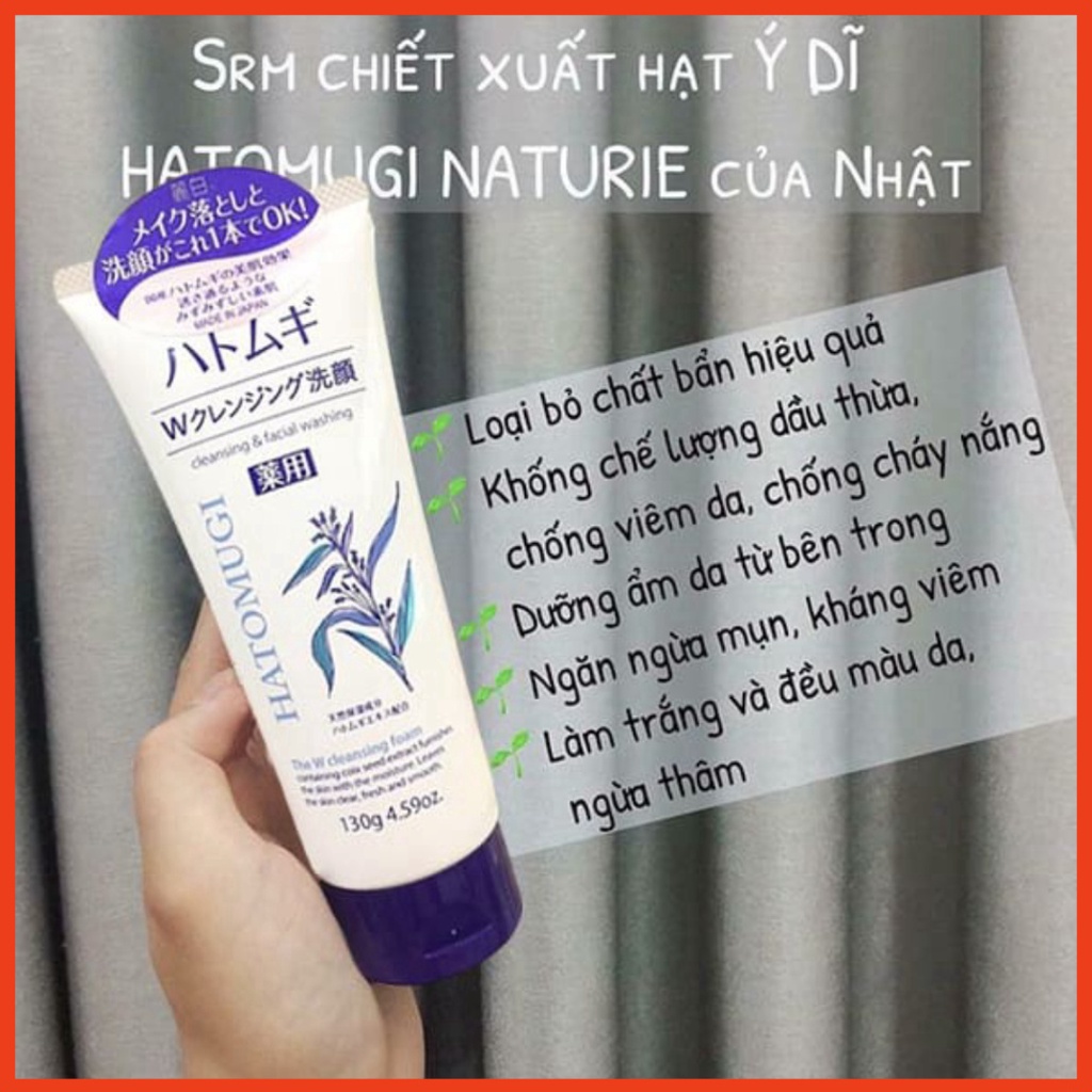 Sữa Rữa Mặt Hatomugi Moisturizing & Facial Washing 170g Làm Sạch Và Trắng Da MIT_Cosmetic