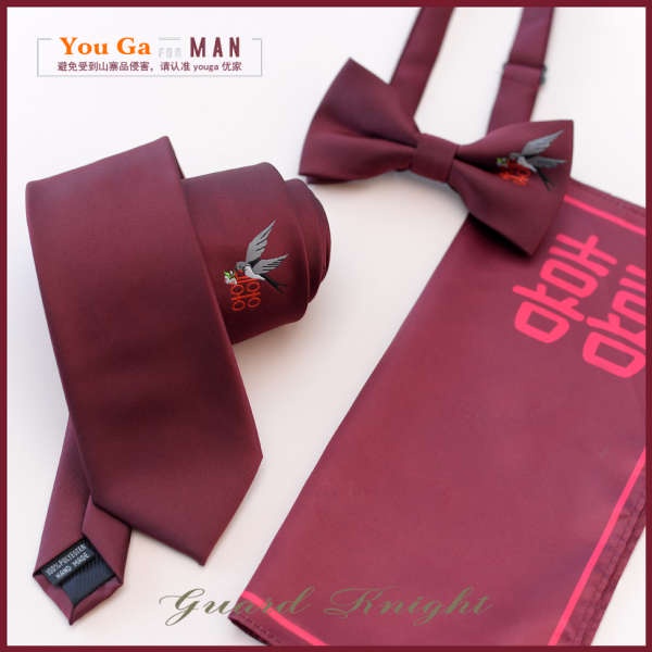 Cà Vạt Nơ Màu Đỏ Tía Phong Cách retro Thời Trang Cho Nam