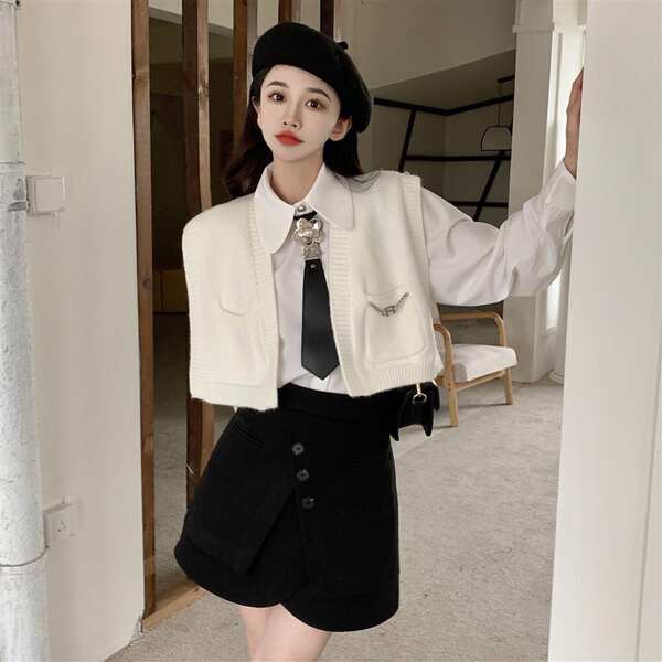 Cà Vạt Da Phối Khóa Kim Loại Phong Cách punk jk 2023 Cho Nữ