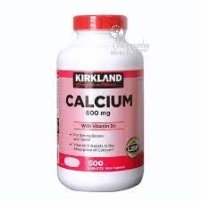 Viên uống bổ sung Canxi Kirkland Calcium 600mg Vitamin D3 500 viên