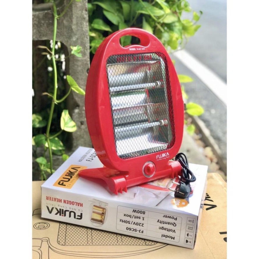 Quạt sưởi Đèn sưởi hồng ngoại hình cá 800w, có role an toàn