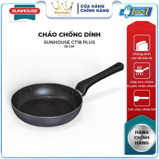 Chảo chống dính vân đá không từ sunhouse size 18-30 ct18-30 plus - hàng chính hãng bảo hành 24 tháng