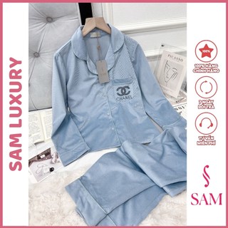 SALE mẫu lẻ size Bộ mặc nhà lụa Sam luxury, pijama nhung hàn mới nhất