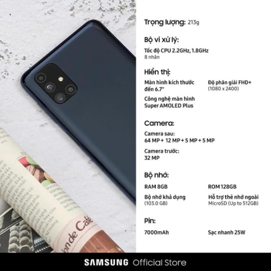 Điện Thoại Samsung Galaxy M51  - Hàng Chính Hãng Máy Mới 100% Nguyên Seal BH 12 Tháng