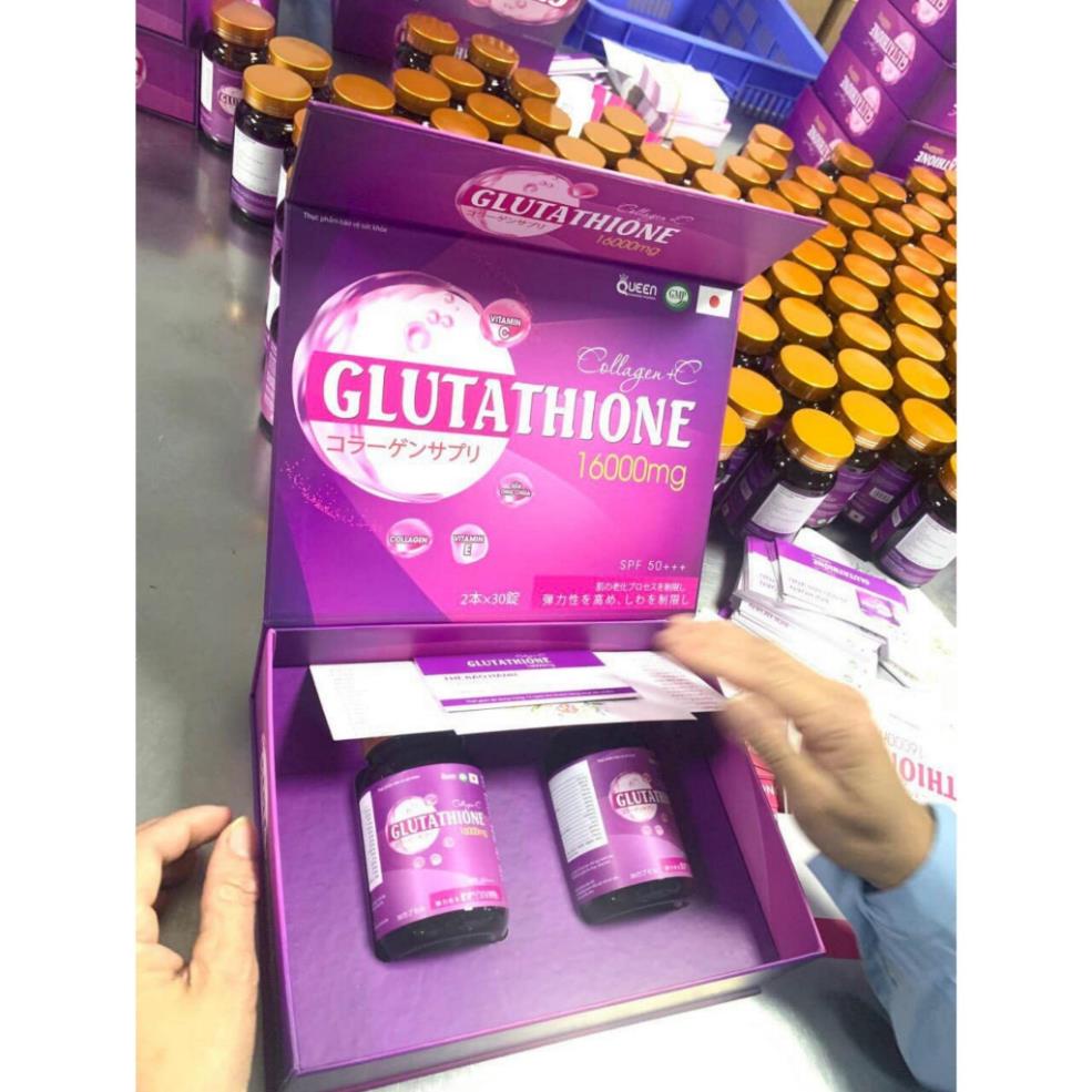 Glutathione 16000mg,glutathione,viên uống trắng da,mờ nám, giảm thâm, nâng tone collagen+C, hộp 60 viên chính hãng 100%