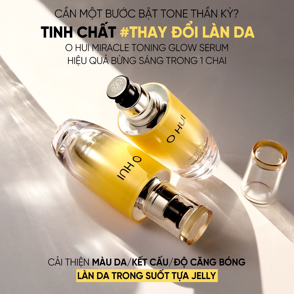 Tinh chất sáng da căn bóng chứa AHA/PHA giúp da săn chắc rạng rỡ Ohui Miracle Toning Glow Serum 50