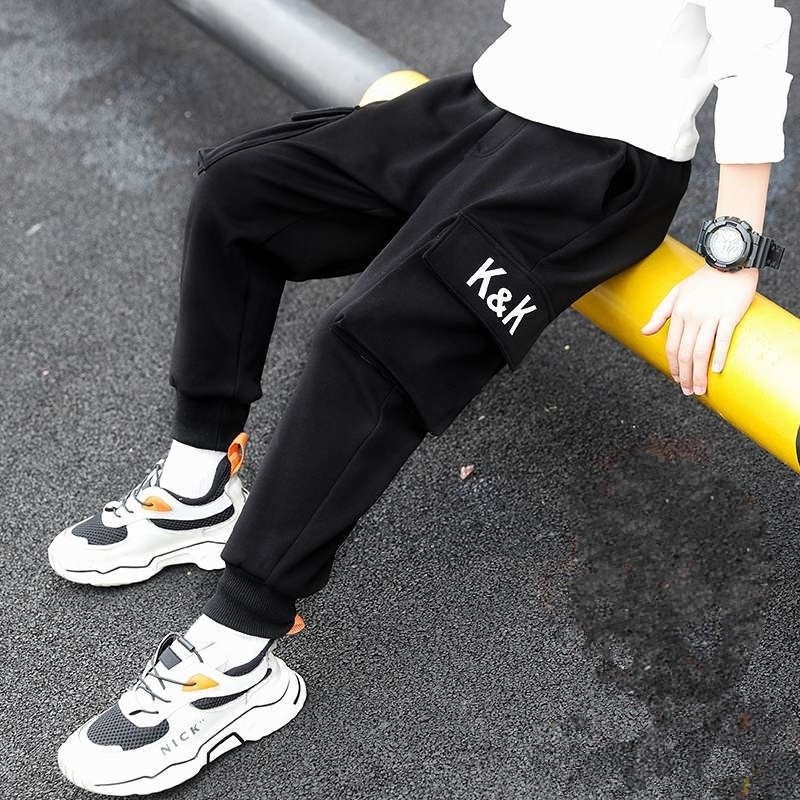 Quần Dài Thể Thao Bằng cotton Dày Dặn Phong Cách Hàn Quốc Thời Trang Cho Bé Trai